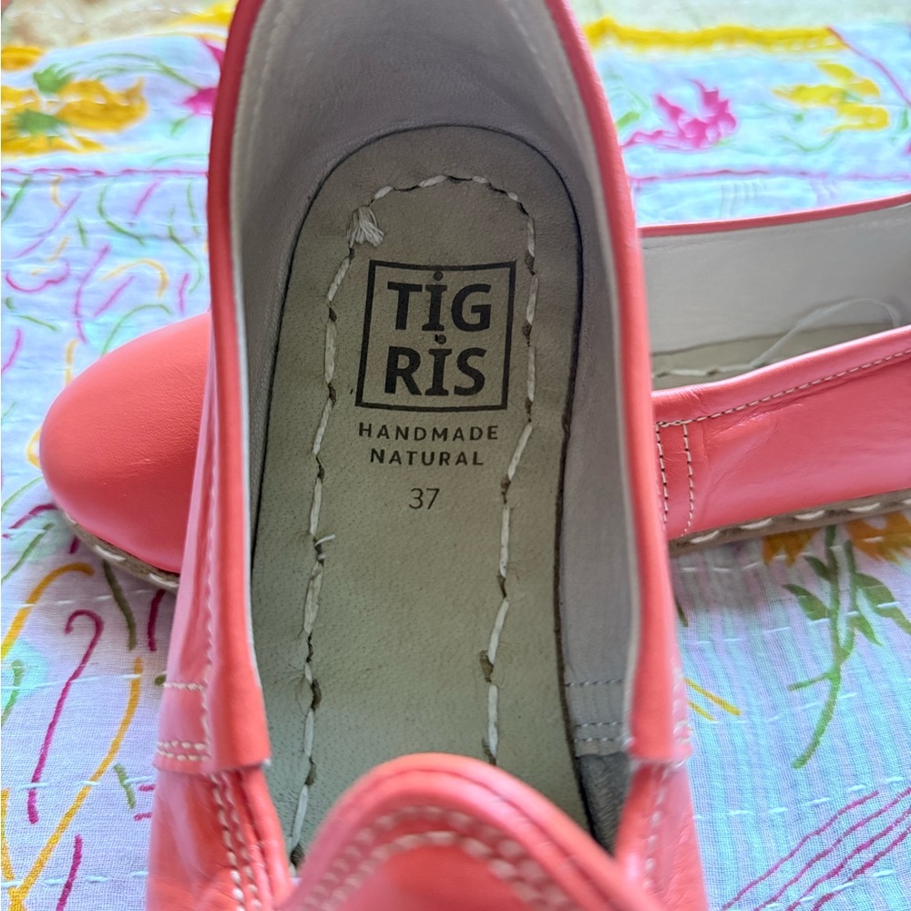 Tigris Orange Leather Slip-On Shoes - Picture 4 of 11